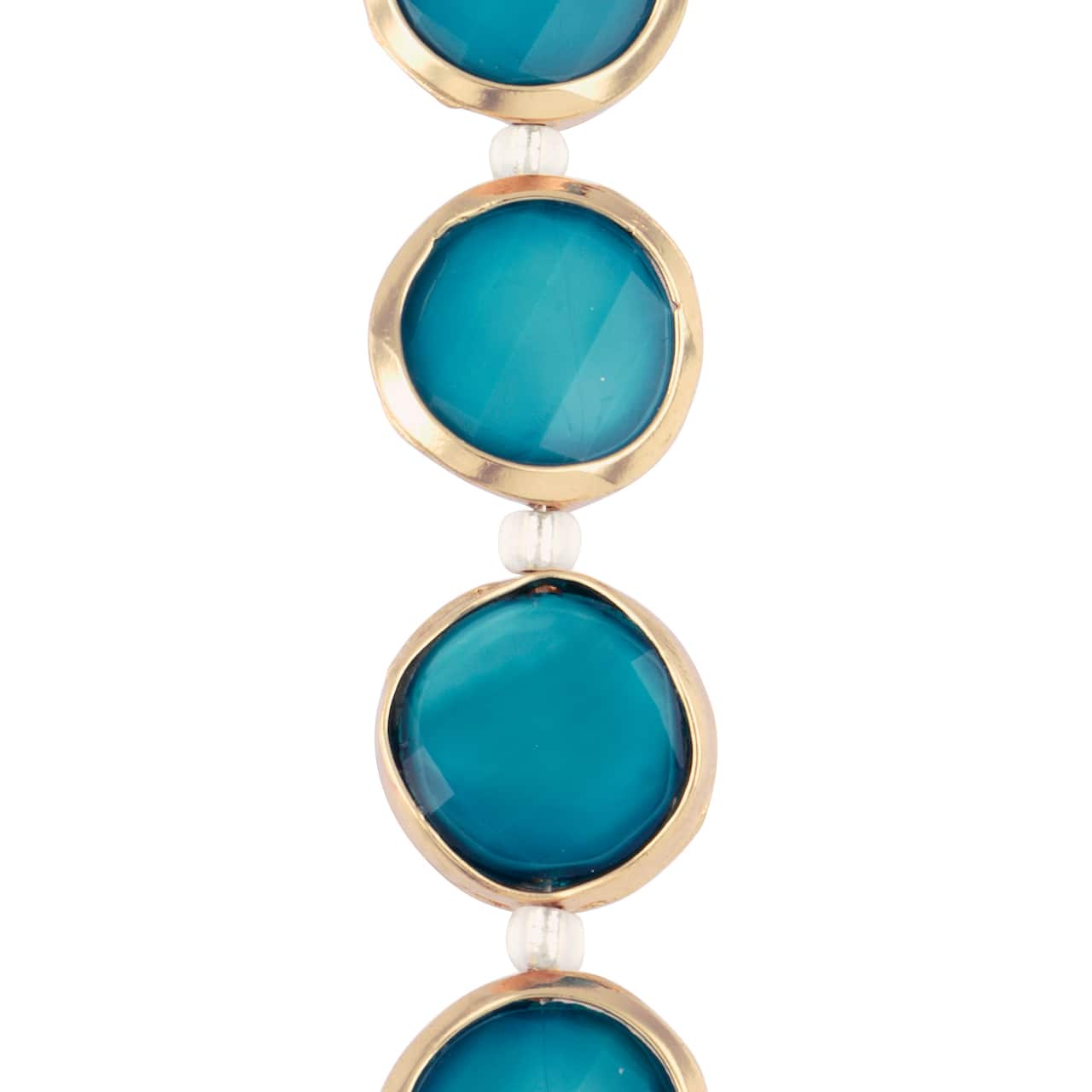 6 Pack: Teal & Gold Faceted Glass Coin Bead Mix by Bead Landing™